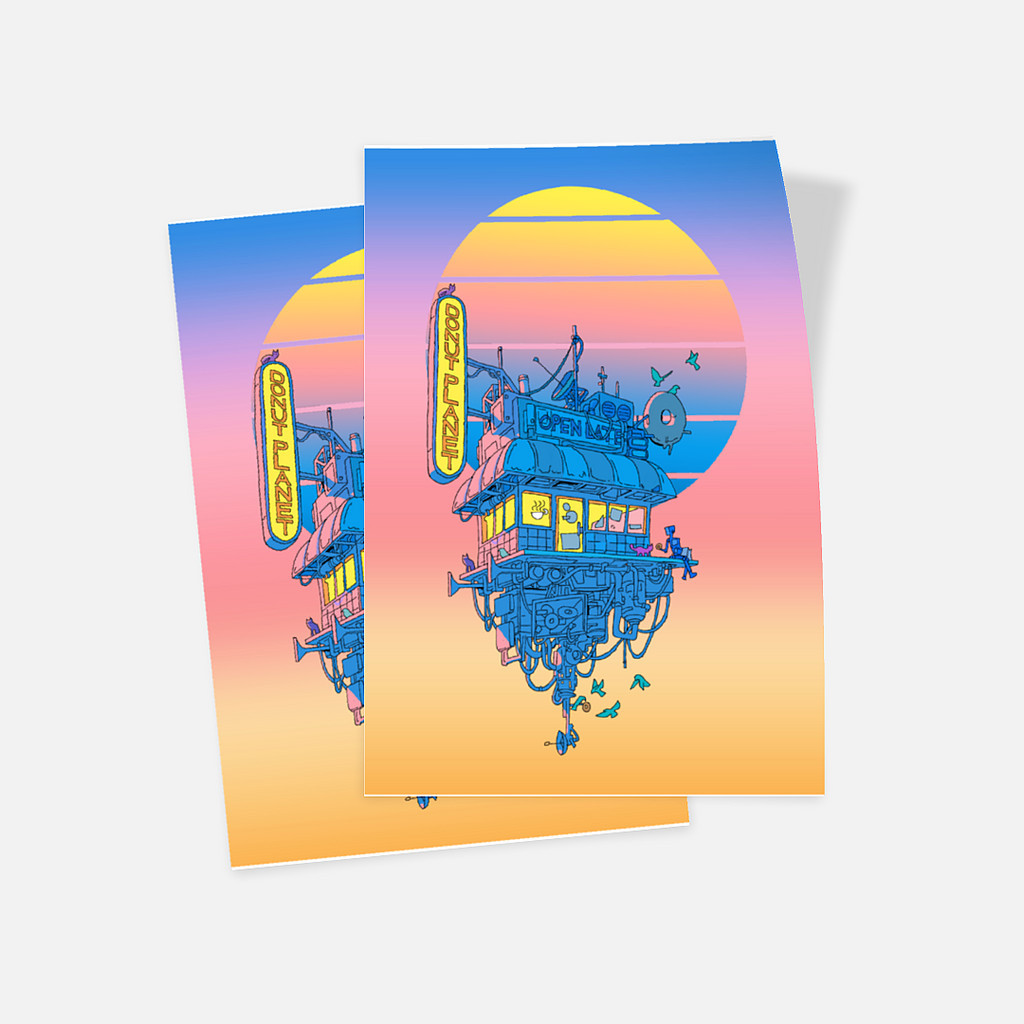 

Glossy Sticker - Set of 2 Donut Planet