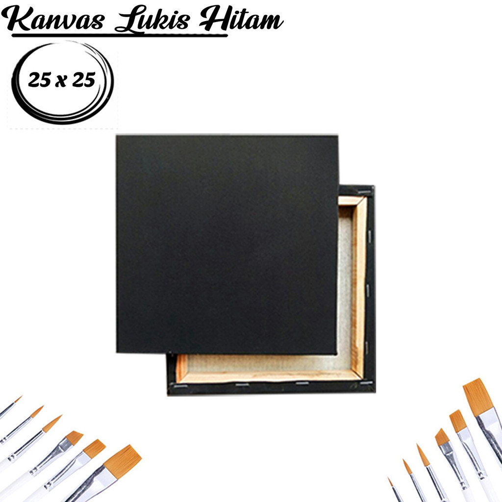 

Kanvas Lukis Hitam 25 X 25 Stretched Canvas LION Medium Texture FREE GESSO