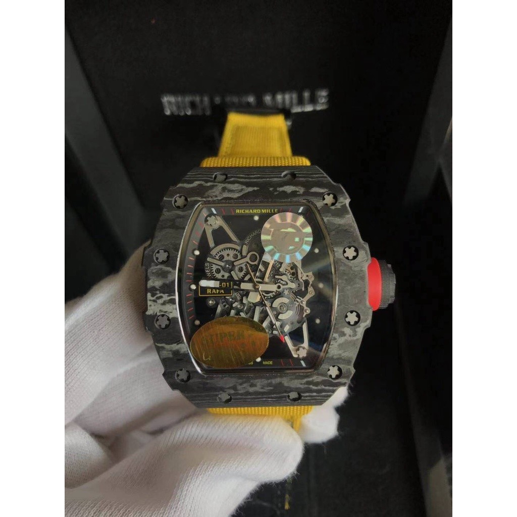 【ZF Factory】R.Ichard M.Ille Men's Automatic Watch size 42mm Carbon Fiber Case Nylon Strap Swiss move