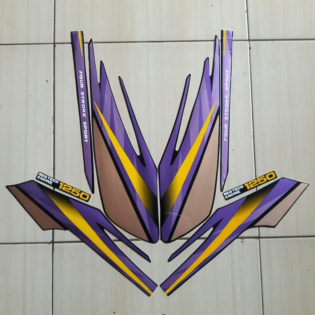 Striping Stiker Motor Honda GL Max 1998 Hitam ungu