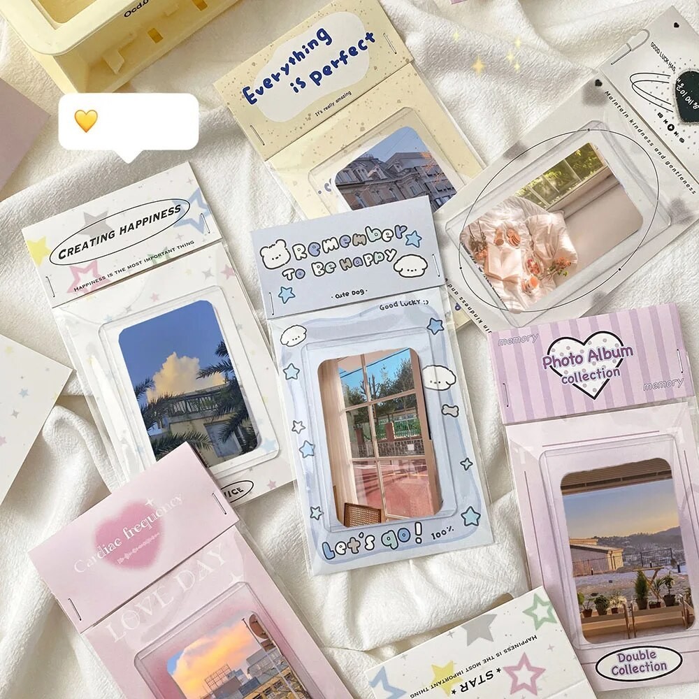 

10PCS INS Cartoon Kpop Toploader Card Photocard Storage Bag DIY Photo Protective Storage Bag Card Sleeves School Stationery