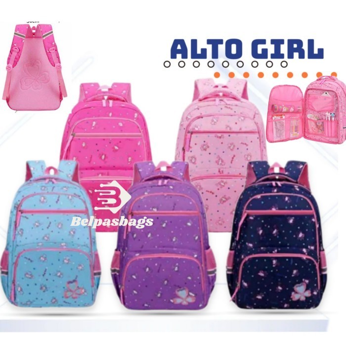 Tas ransel anak perempuan alto girl SD - Biru