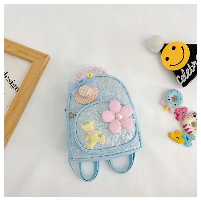 TAS ANAK KECIL RANSEL PRINCESS KASUAL SEKOLAH WANITA/PEREMPUAN  - pink tua