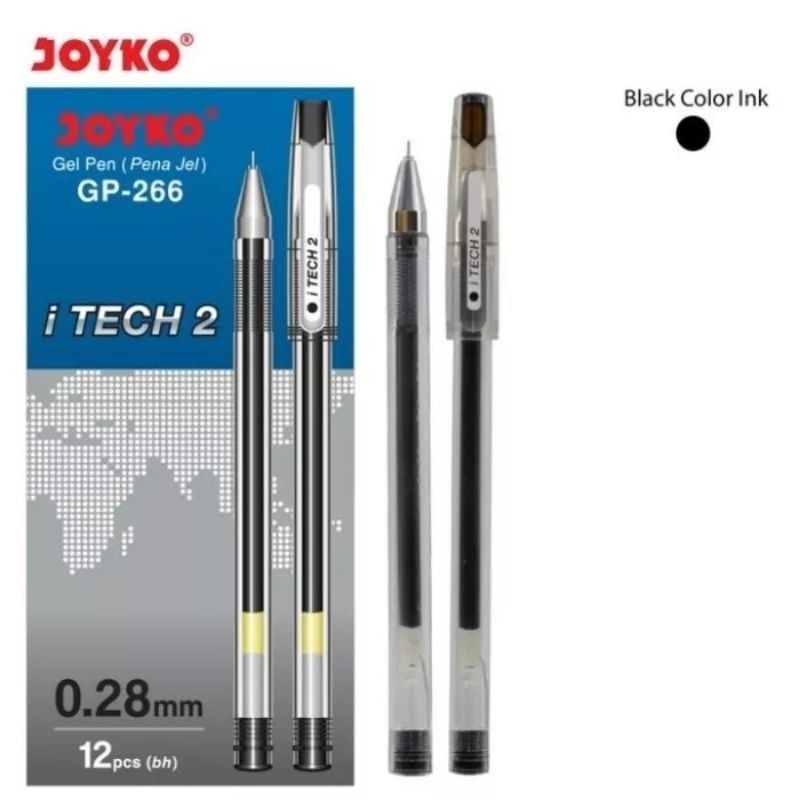 

[RP] Pena Gel Joyko GP-266 i Tech 2 0.28mm / Bolpen Jel Pulpen Gel Hitam