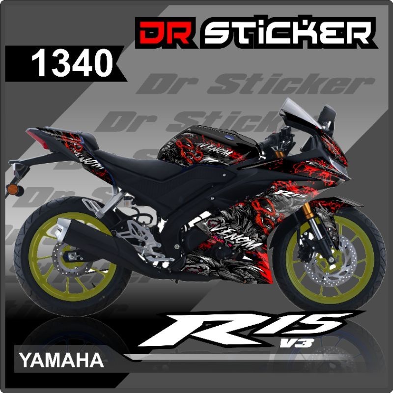 Decal Sticker full body Yamaha R15 V3 Desain Venom Spiderman