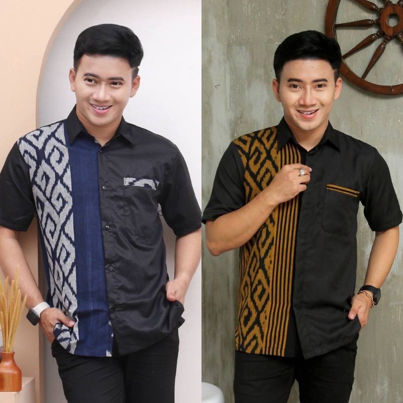BAJU TENUN-BAJU PRIA-KEMEJA TENUN-KEMEJA PRIA-KEMEJA KOMBINASI