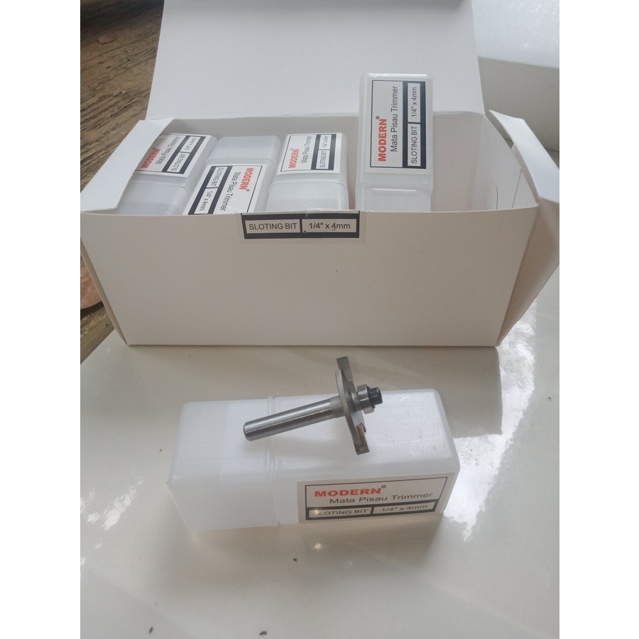 Mata Profil Kayu Sloting Bits Mata Trimmer Router Lubang Panel Kaca 4 mm