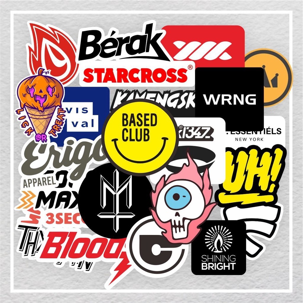 

JDM Project- Sticker Pack BrandLokal - 23 Sticker Aesthetic Anti Air untuk Personalisasi Laptop, HP, Koper dan Helm