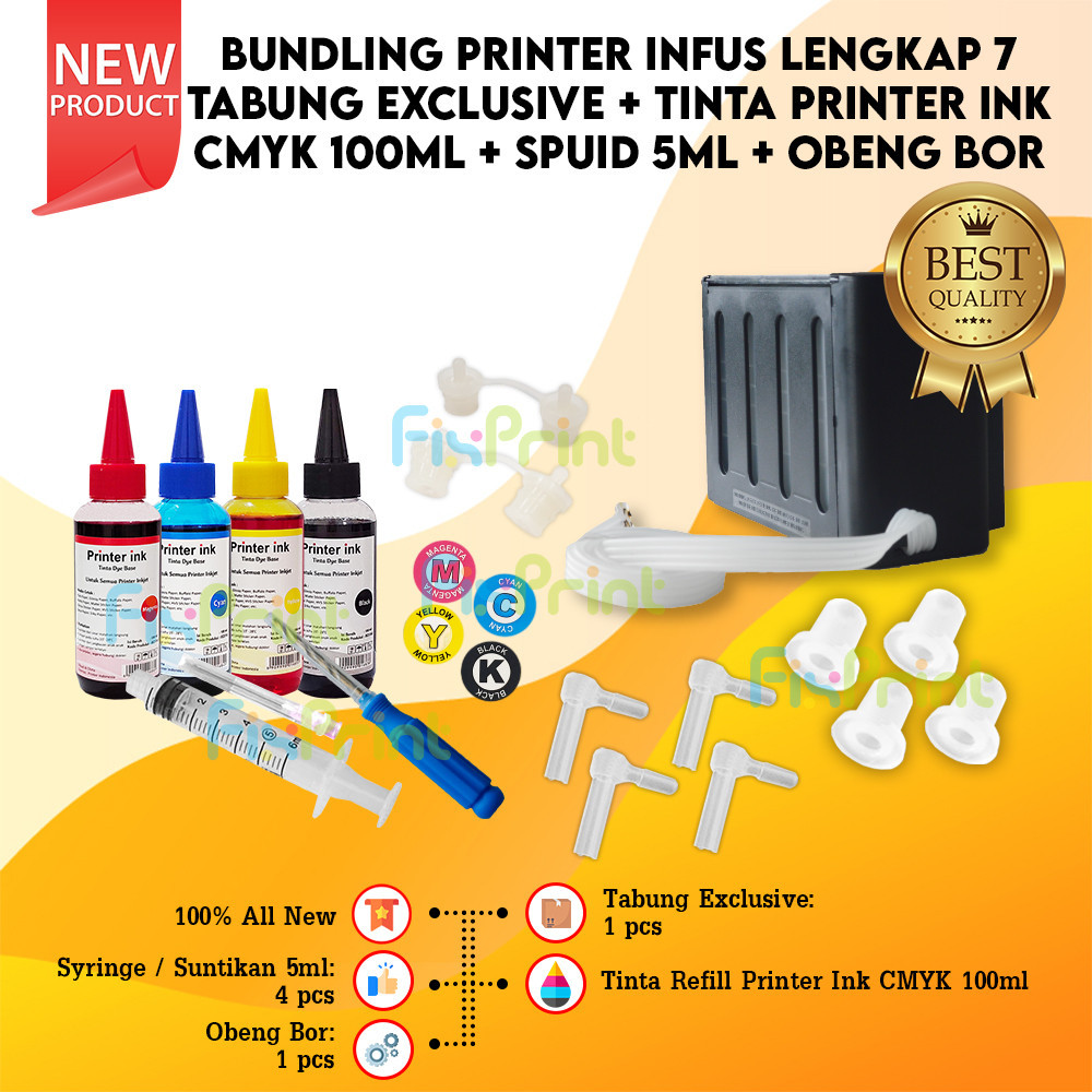 Paket Tabung Tinta 100ml Infus Printer Canon MG2570s TR4570s MP287