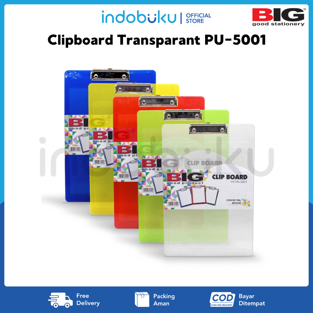 

Clipboard Transparant BIG PU-5001 Papan Klip Transparan PU-5001