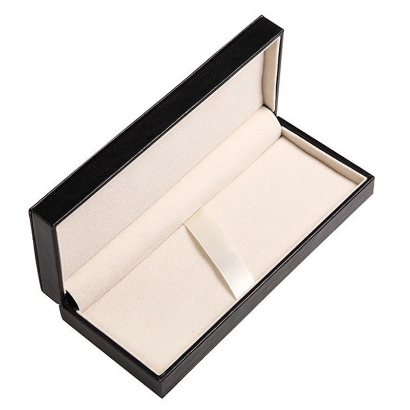 

Top quality customized logo black leather pen box luxury pen box luxury with velvet inside for gift promotional