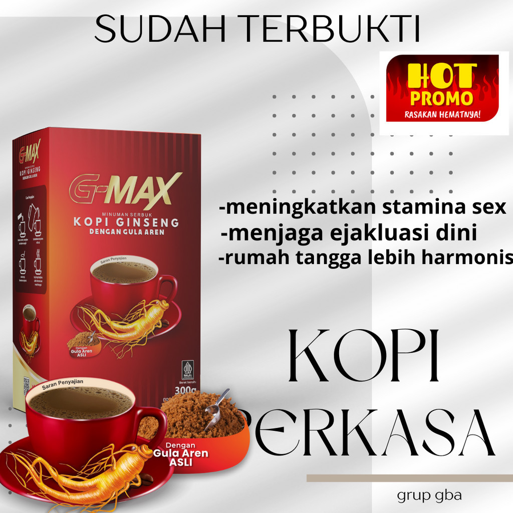 

Kopi G-MAX Kopi Penambah Stamina Pria Dewasa Tahan Lama Original BPOM Extra Gingseng Aman Ampuh