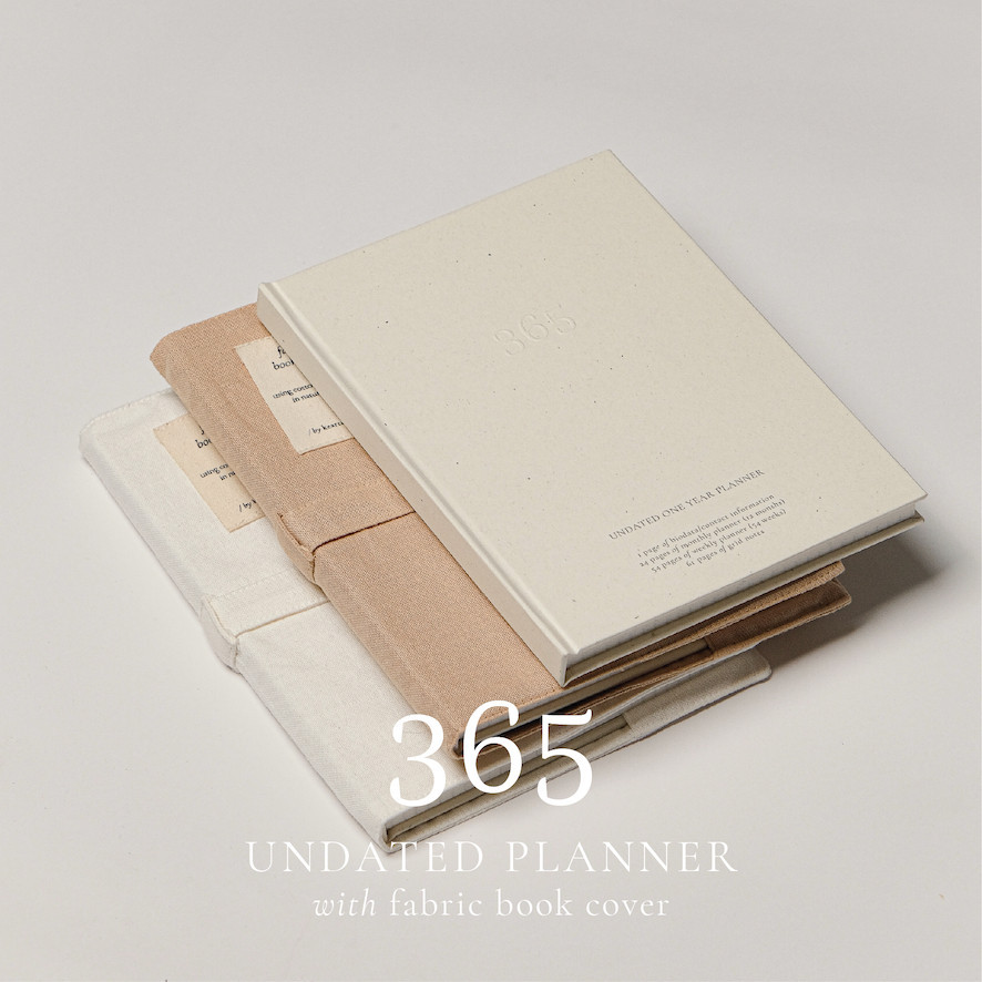 

[PROMO DISKON 50%] 365 Undated Planner - Hard Cover with Fabric Book Cover by Keartas Studio [BISA COD MURAH]