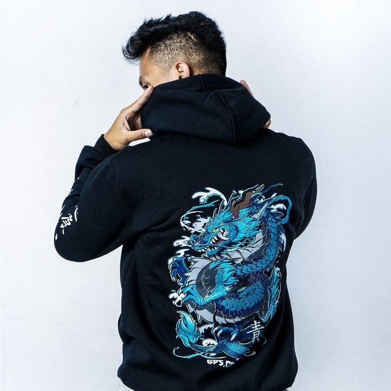 sabilara Hoodie Pria Jepang - BLUE DRAGON - M, L, & XL - Hoodie Hodie Hoddie Jaket Sweater Switer Sw