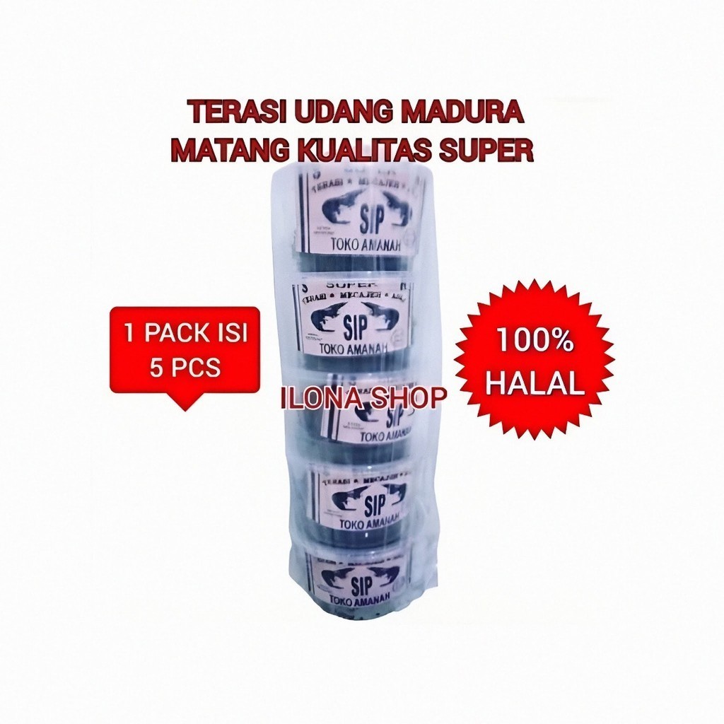 

TERASI UDANG MATANG SUPER ASLI MECAJEH MADURA 1 PACK ISI 5 PCS