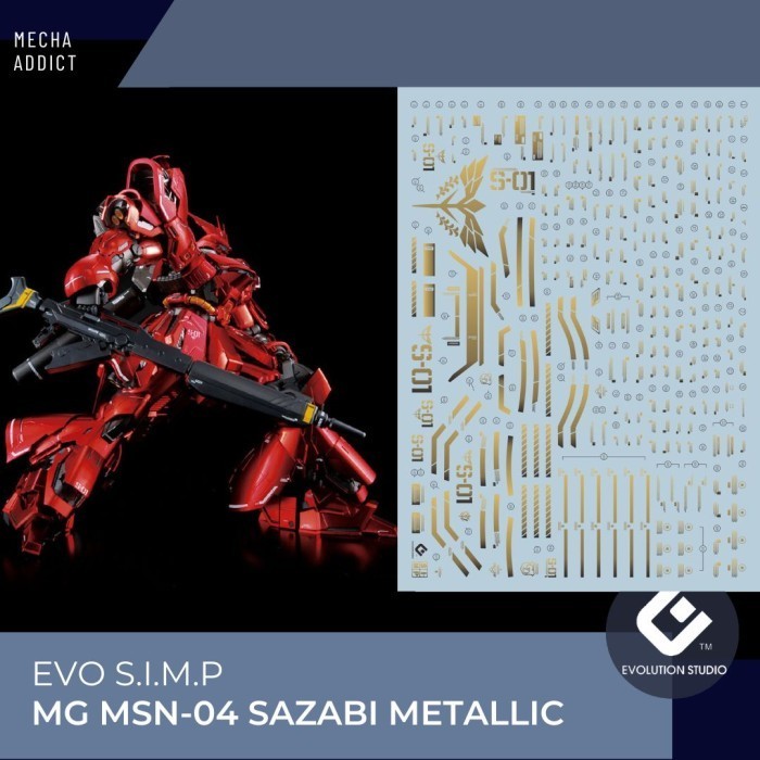 Water Slide Decal MG MSN-04 Sazabi by EVO SIMP - METALLIC