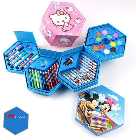 

Crayon Set Hexagonal isi 46 - Spidol Pensil Warna Cat Air Alat Lukis