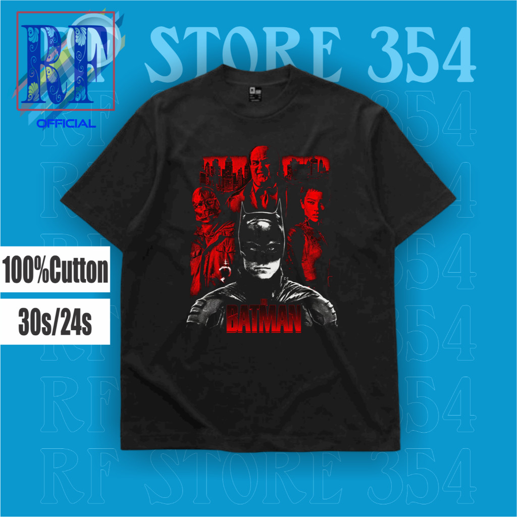 KAOS BATMAN MERAH VINTAGE | FIGHT ACTION KAOS THE DARK KNIGHT | T-SHIRT BAJU HITAM OVERSIZE / baju J