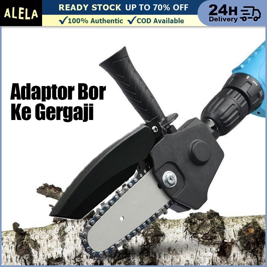 Adapter Konverter Mesin Bor Ke Gergaji Rantai Tangan Chainsaw Drill Gerinda Mini Untuk Potong Kayu
