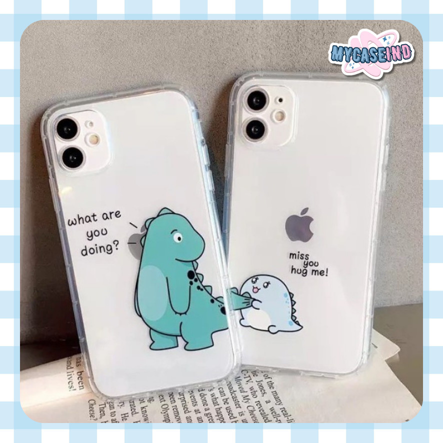 Dino couple printing anticrack case redmi a3 a3x c61 note pocophone m3 5g 12c 12 10C 11 pro 10a 10 8