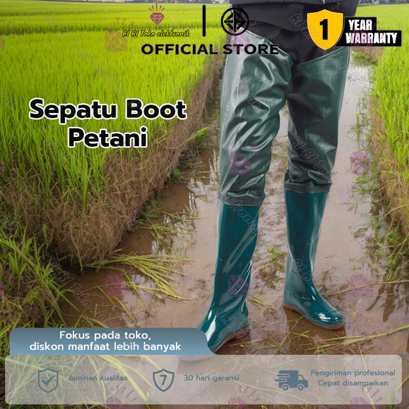 Sepatu Boots Karet Anti Keong Sawah Petani Panjang Sampai Paha Lapis Ganda Lembut