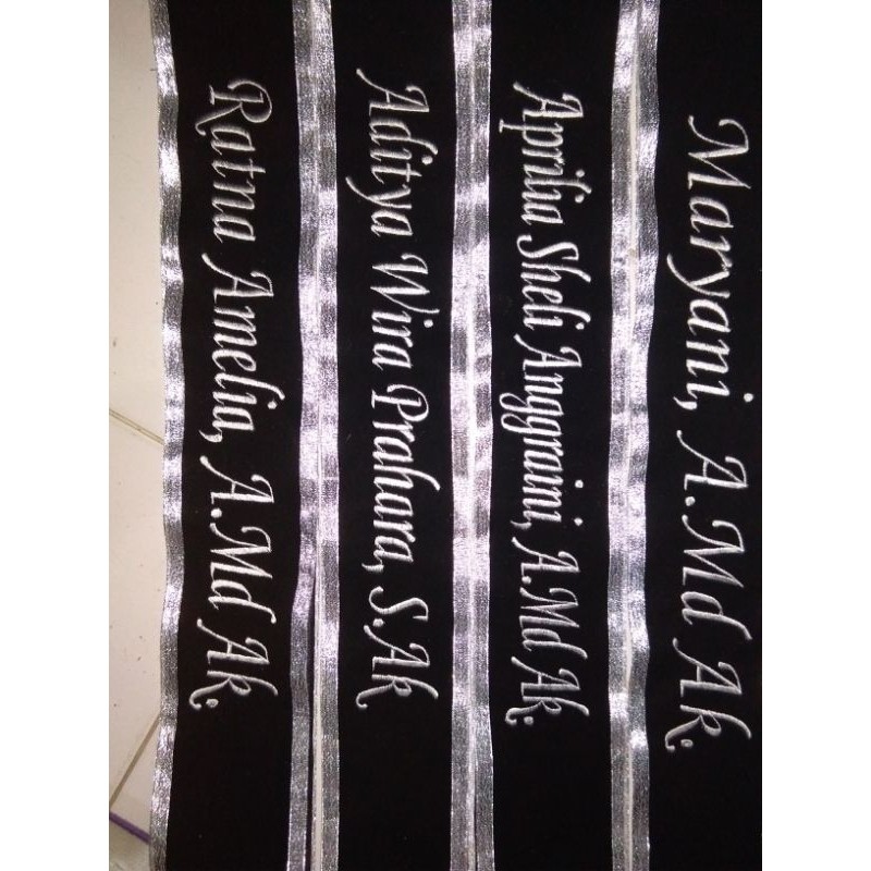 selempang wisuda bludru bordir Selempang Wisuda