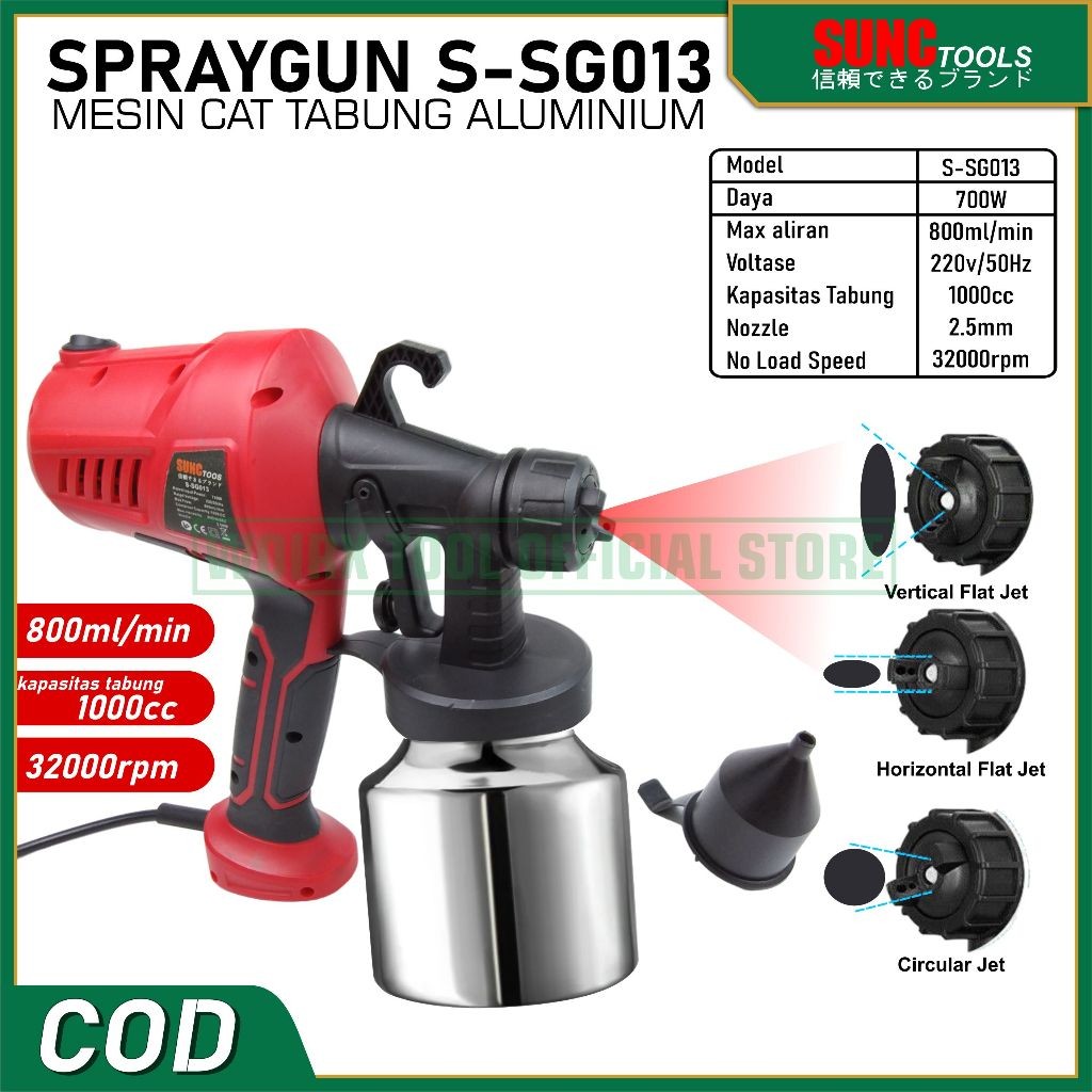 

Mesin Cat Semprot Cat Listrik Spray Gun Electric SUNC TOOLS 1000ml 1000cc 1000 ml