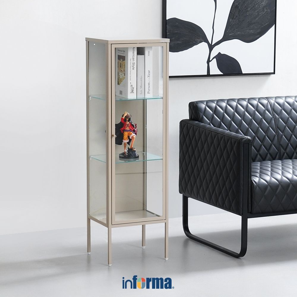 Informa Spencer Curio Lemari Pajang 3 Tingkat - Cokelat Taupe display cabinet kabinet koleksi pajang