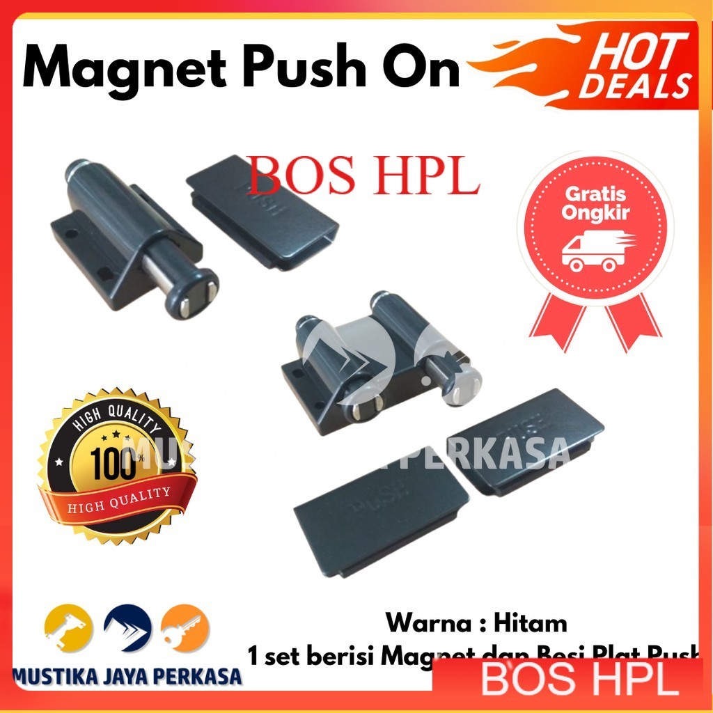 Magnet Single Magnet Double Push Kunci Magnet Lemari Kaca Push Open - Single