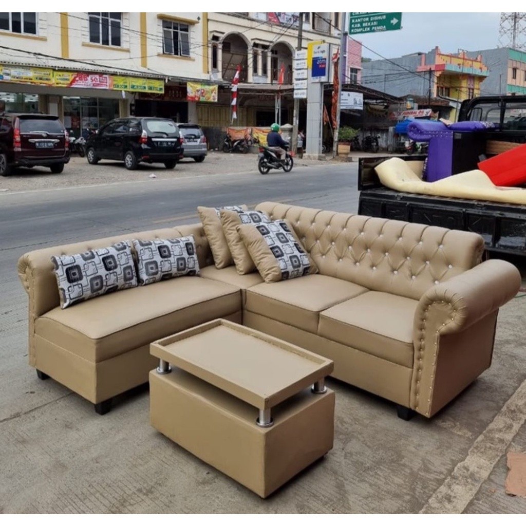 Promo Sofa L minimalis / sofa L kancing