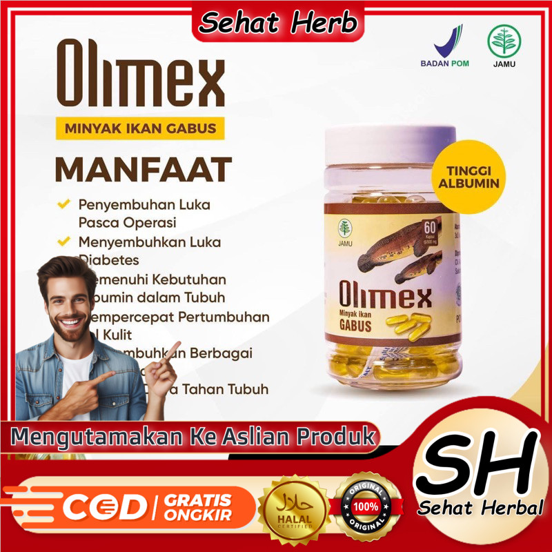OLIMEX ~Minyak Ikan Gabus Albumex Olimex Asli Original 100% Olimex Mempercepat Keringkan Luka Pasca 