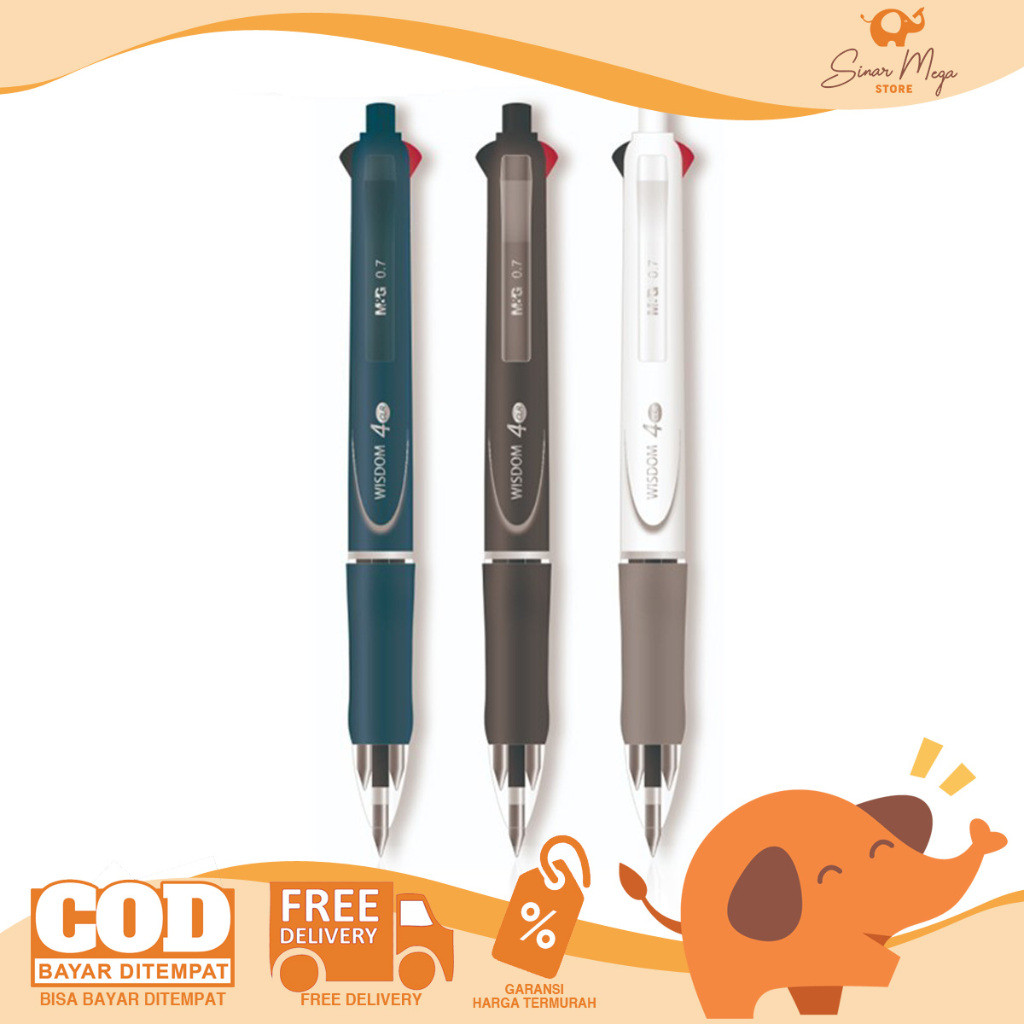 

M&G 4 Colors Semi-Gel Ball Pen 0,7mm Pulpen Ballpoint 4 Warna