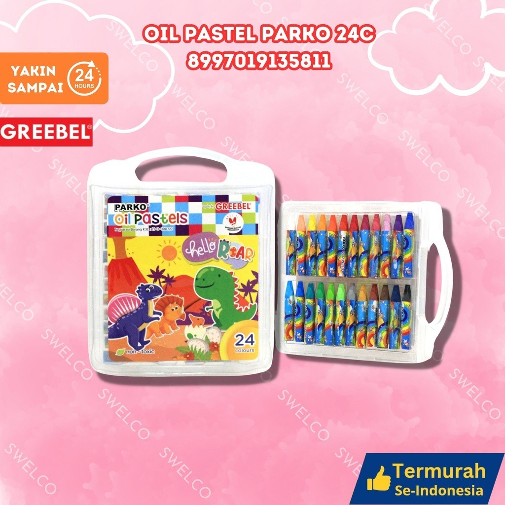 

PARKO OIL PASTEL isi 24 WARNA (PARKO) Crayon Krayon Art untuk Sekolah Anak & professional OIL PASTEL PARKO 24C