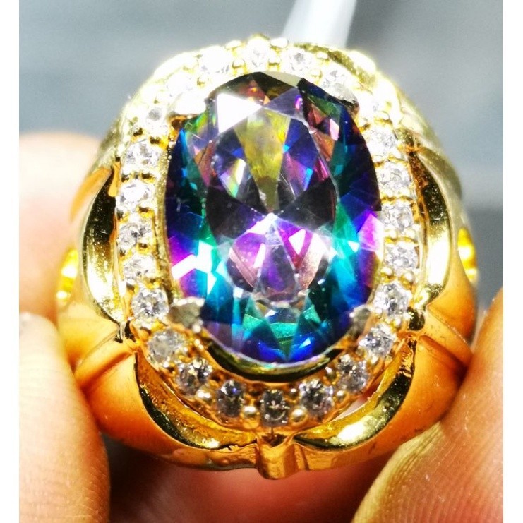Batu permata rainbow mystic quartz