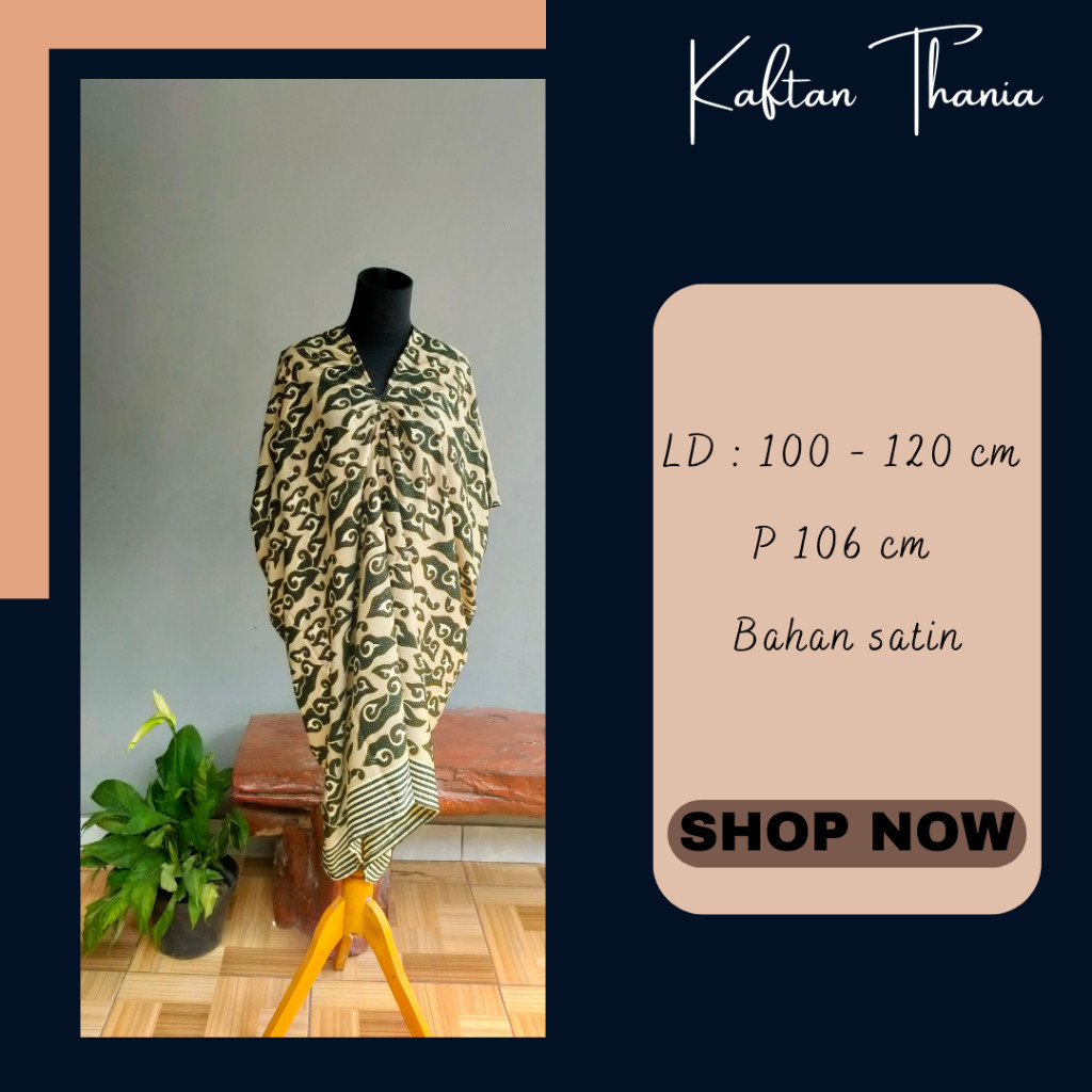 Termurah Kaftan Premium Kaftan Lebaran Gamis Muslim Wanita Jumbo Motif Batik Terbaru Adem Dan Halus 