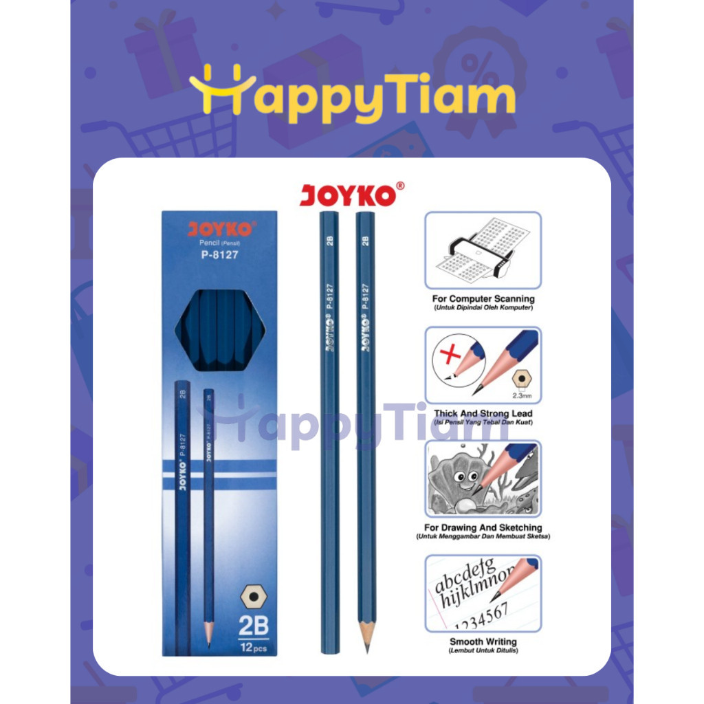 

PENSIL JOYKO P-8127 2B 1 BOX 12 PCS PENCIL KOMPUTER