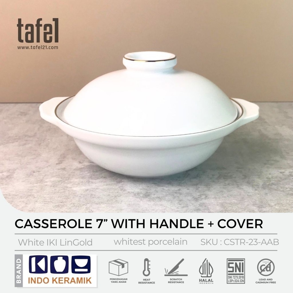 INDO KERAMIK Mangkok Saji Keramik Casserole HORECA 19 cm