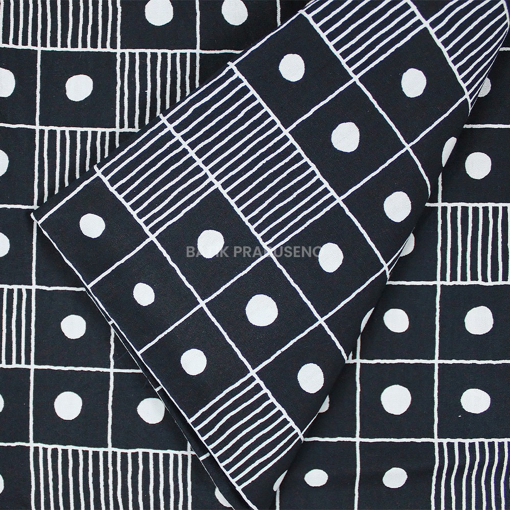Batik Prabuseno Kain Batik Print  Sudoku Hitam Seri Kalanata Meteran Premium  Kekinian Aesthetic Cou