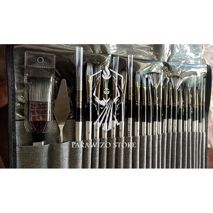 

Set Kuas Lukis Cat Air Minyak Nylon Paint Brush 24 PCS -AT278