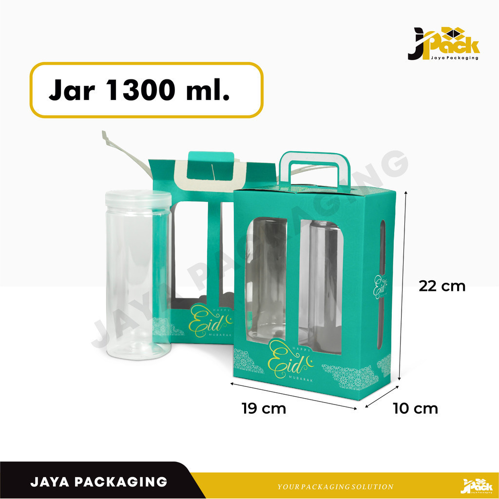 

Box Jar Premium 1300 ml Isi 2 Toples Bulat (19x10x22)