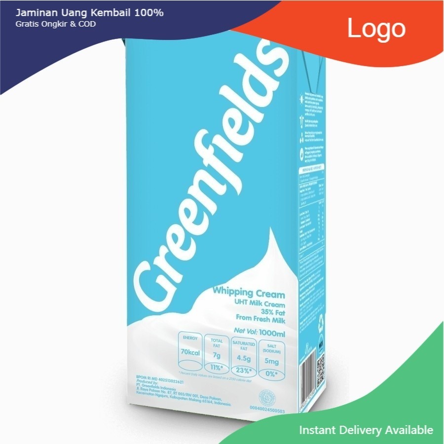 Greenfield Whipping Cream - 1 LTR