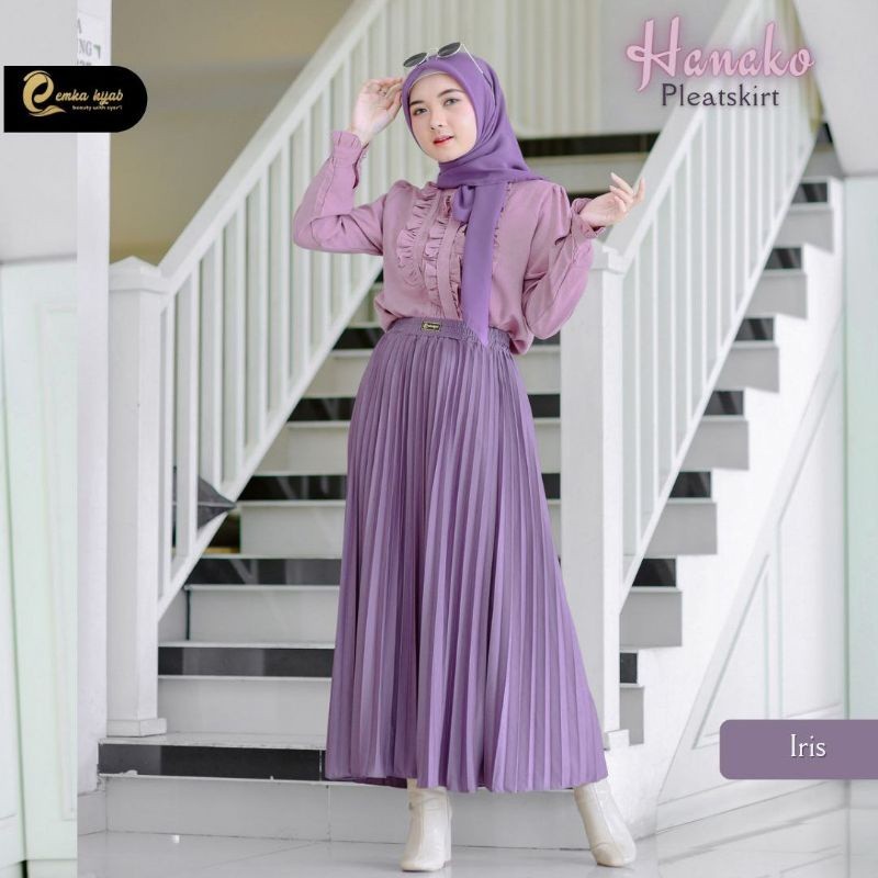 [Rok Terbaru 2024] ROK PLISKET BAWAHAN WANITA PLEATED SKIRT HYGET PREMIUM ORI HANAKO PLEATS BY EMKA 