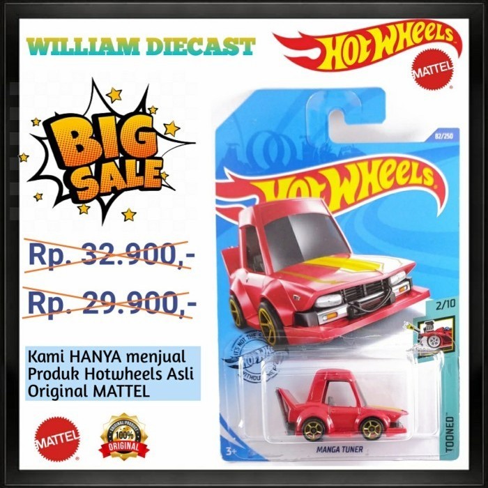 Hotwheels Manga Tuner Merah MAINAN ANAK MINIATUR DIECAST PAJANGAN