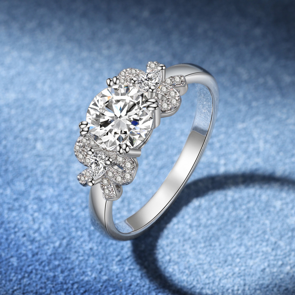 Cincin Moissanite 1 Karat Cincin Moissanite Sertifikat GRA Cincin Mossanite Asli Cincin Berlian Wani