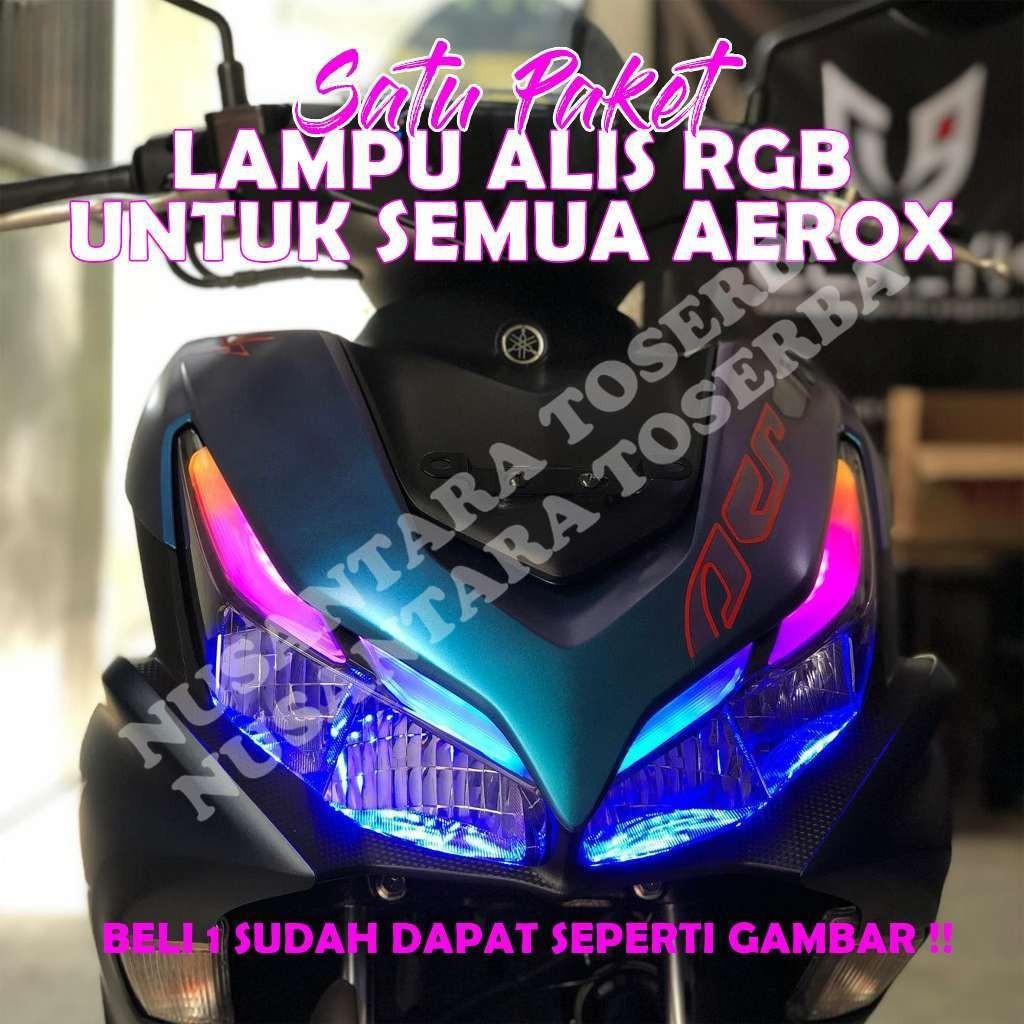 LAMPU ALIS RUNNING RGB AEROX GRATIS DEMON EYE MODE WELCOME PAKETAN ALIS AEROX