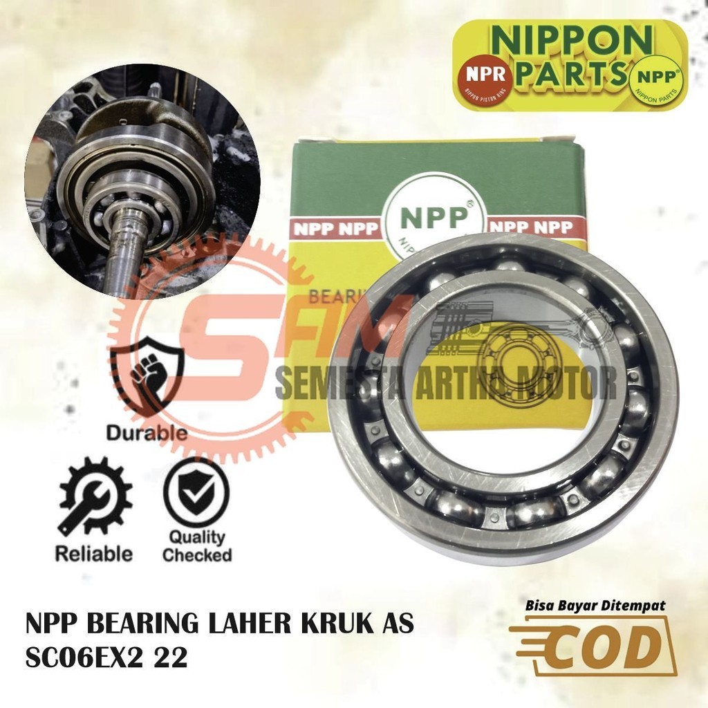 Laher NPP SC06EX2/22 Bearing Kruk As Bantalan Motor Honda Beat Karbu Fi EsP PoP Vario