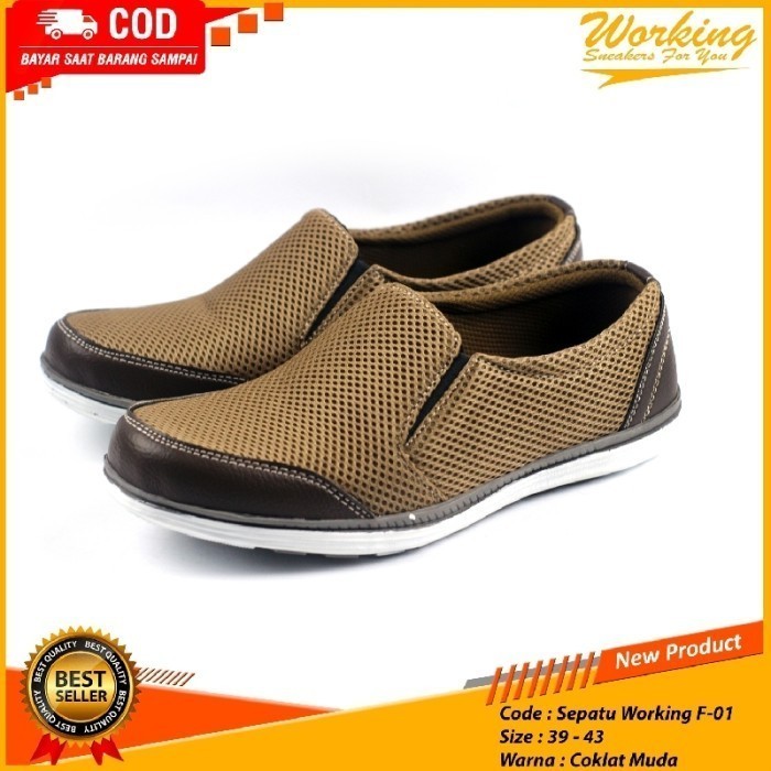 WORKING FASHION SEPATU WORKING F-01 SEPATU KASUAL SLIP ON