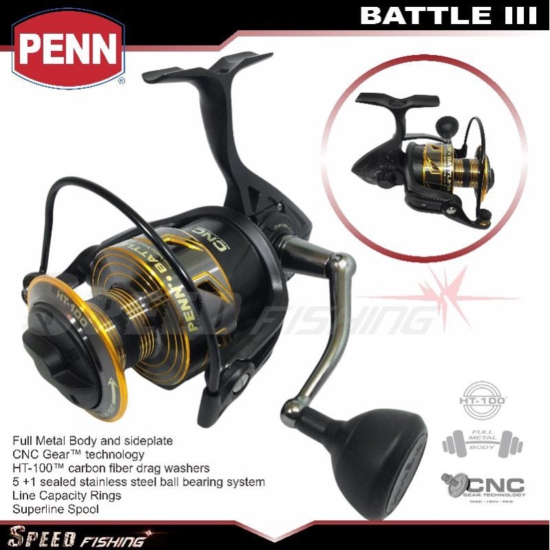 READY STOK - Reel Penn Battle III 1000 2000 3000 4000 5000 6000 8000 Penn Battle 3 Metal Body Power 