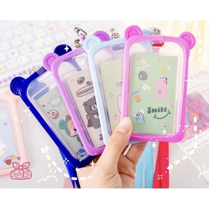

Name Tag ID Card Holder Gantungan Kartu Nama Motif Bear