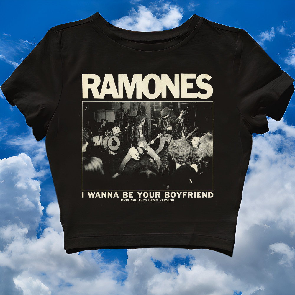 CROP TOP RAMONES I WANNA BE YOUR BOY FRIEND | BAND METAL MUSIK ROCK | GRUNGE | CROPTOP | CROP TEE SL